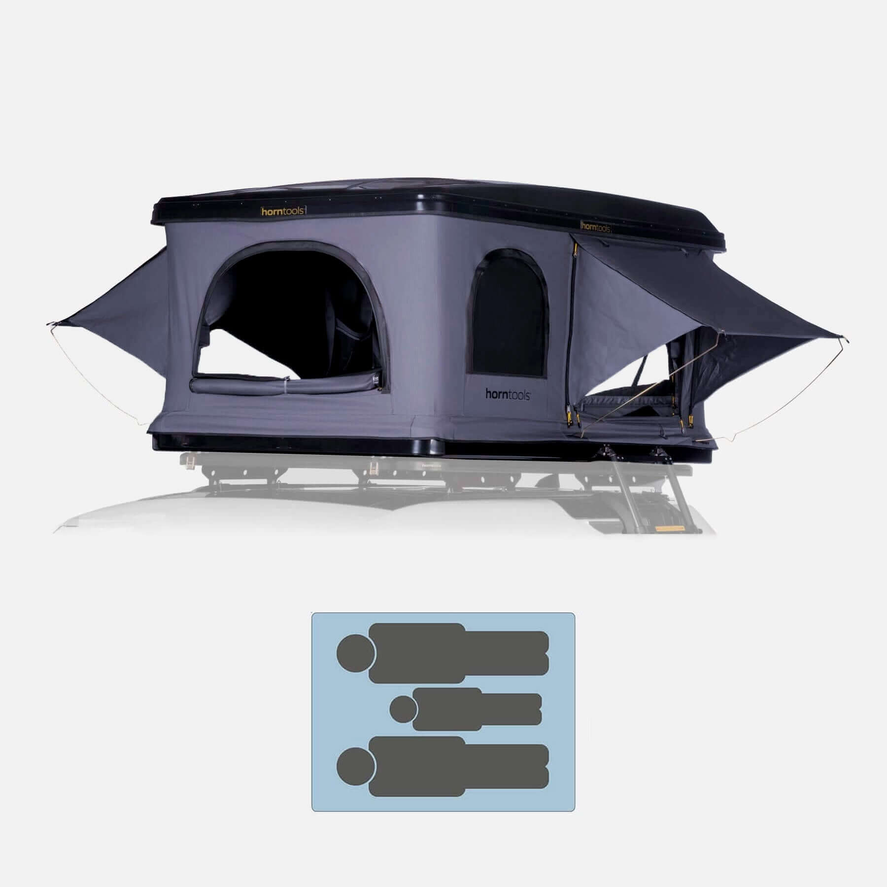 Dachzelt Hartschale Themis für 3 Personen - 165 cm