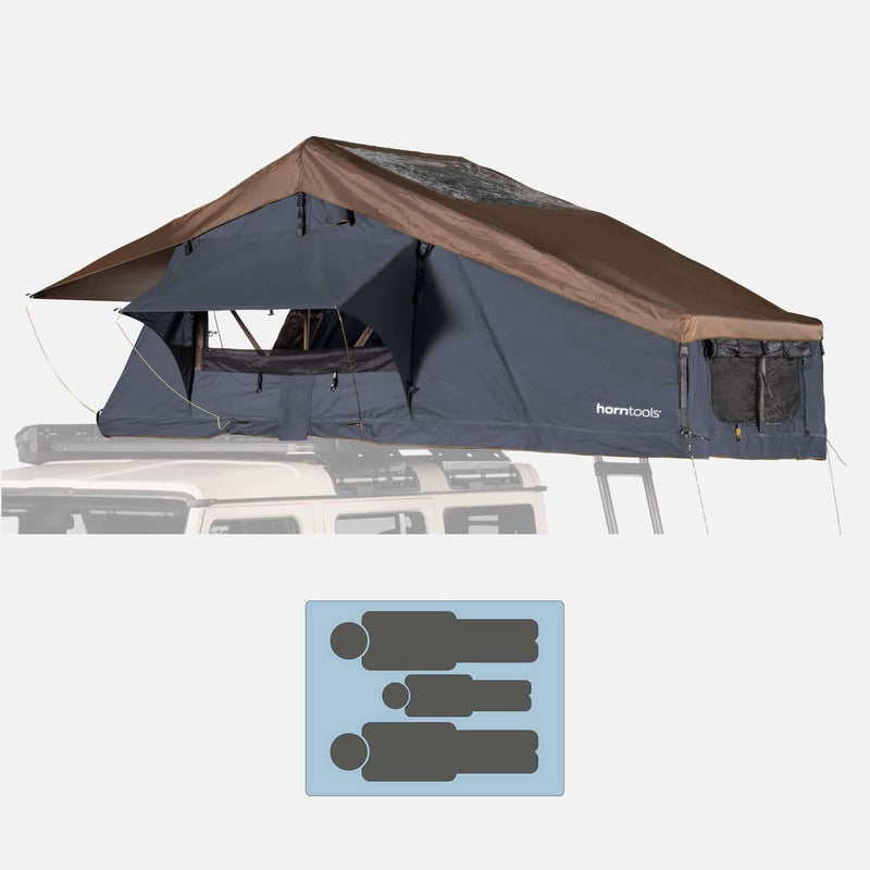 Roof tent Elements Gen II for 3 people - 165 cm - color Ocean