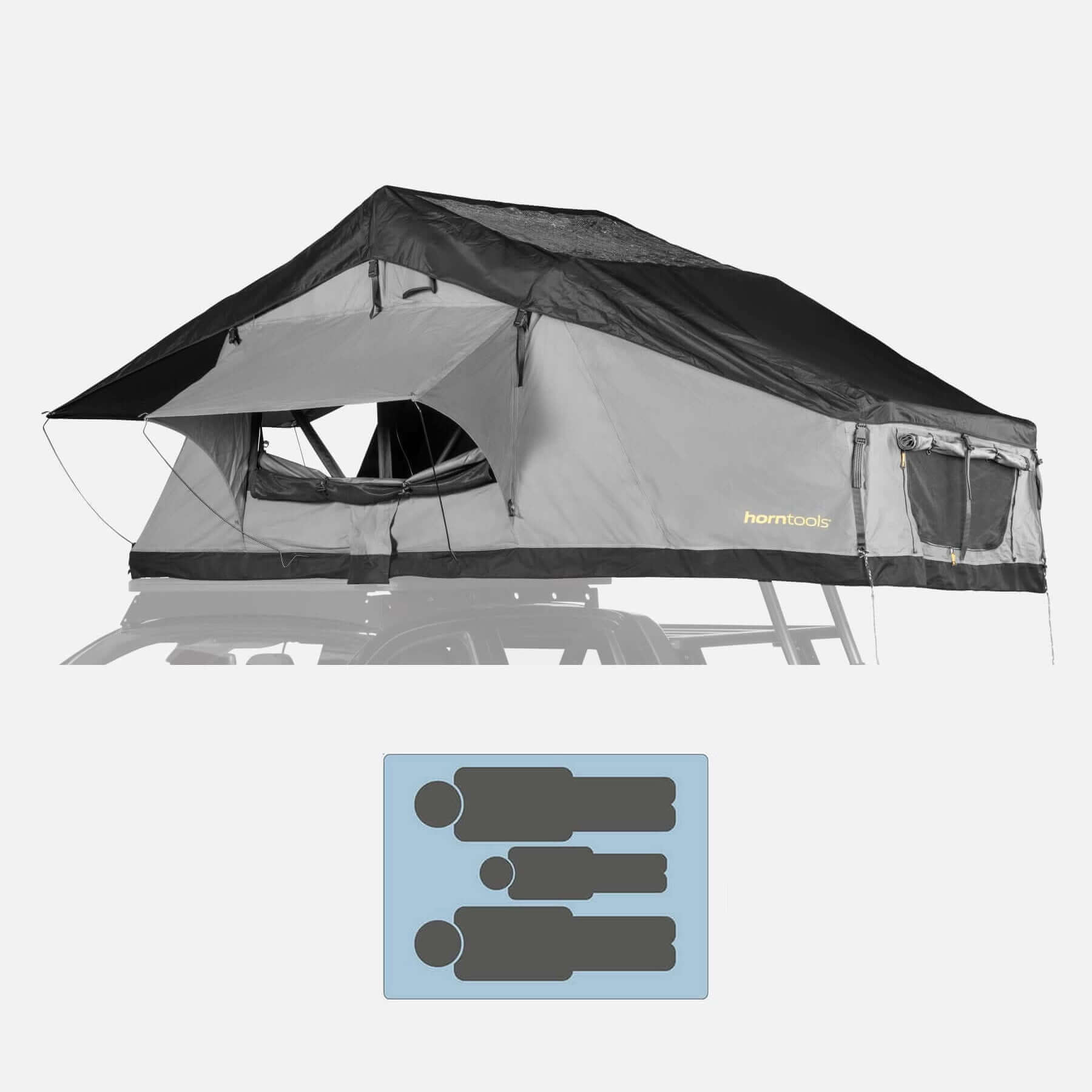 Tenda da tetto Elements Gen II per 3 persone - 165 cm - Colore Midnight Stone