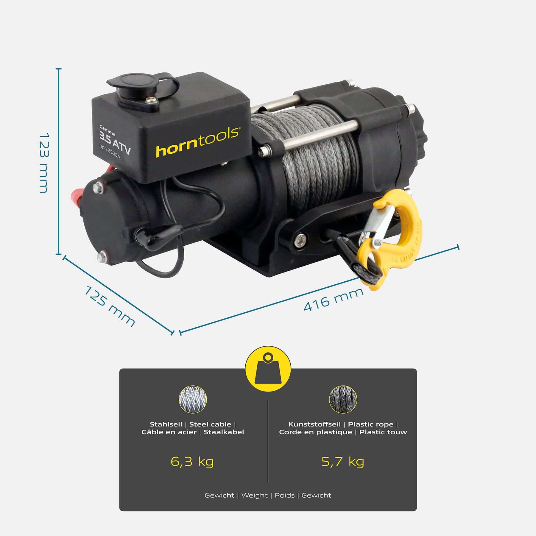 Elektrische Seilwinde Gamma 1,6 Tonnen ATV